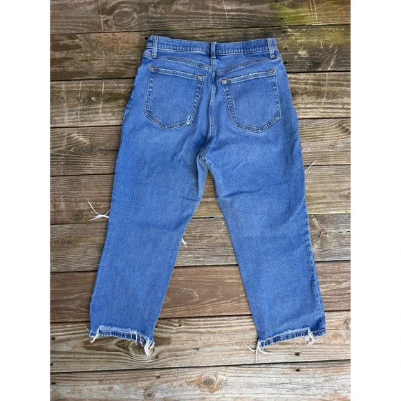 Abercrombie & Fitch Ankle Straight Ultra High Rise Distressed Jeans 31 Short - Picture 3 of 4